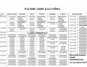 Изменения в расписании бассейна